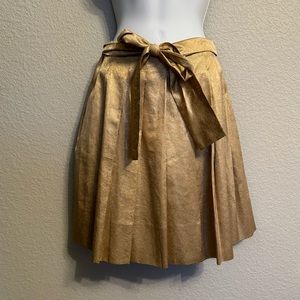 Chloe brand gold pleated dress with tie belt 2